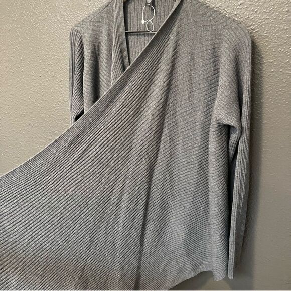 Eileen Fisher Angle Front Cardigan - Ribbed Wool Small - Picture 10 of 13